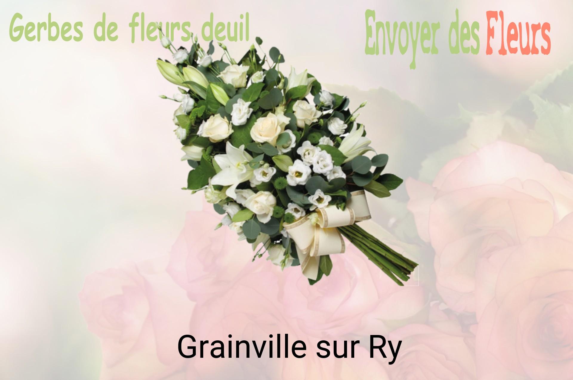 Gerbe de fleurs de deuil livrée à Grainville-sur-Ry